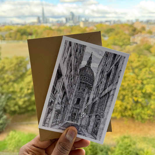 Saint Paul's Cathedral Cannon Alley Street Greeting Card (Single card)