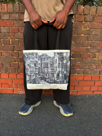 A Street in Venice Recycled Canvas Tote Bag